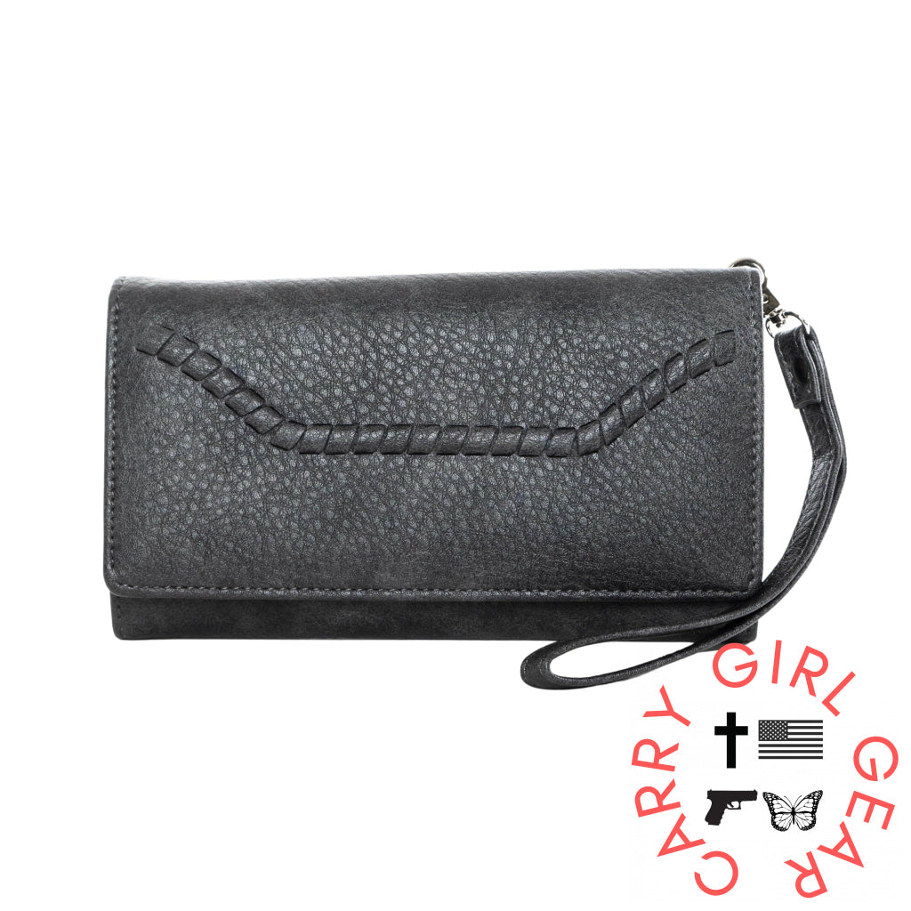 Rfid Morgan Clutch Wallet By Lady Conceal Gray Wallets