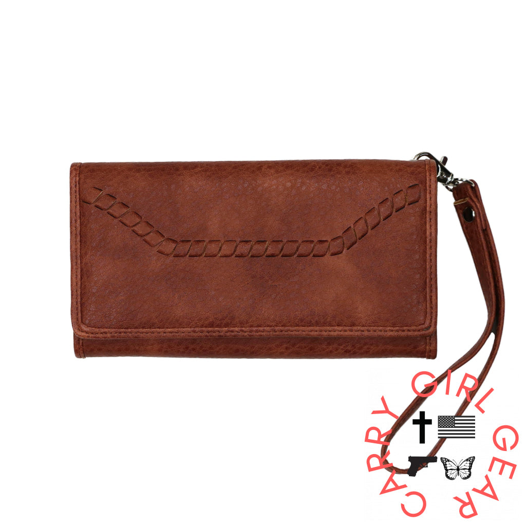 Rfid Morgan Clutch Wallet By Lady Conceal Mahogany Wallets