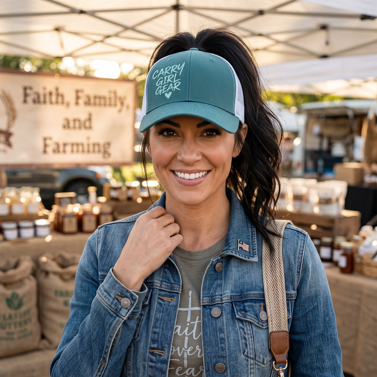 I HEART CGG Ponytail Trucker