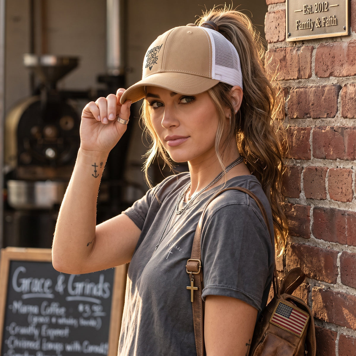 I HEART CGG Ponytail Trucker