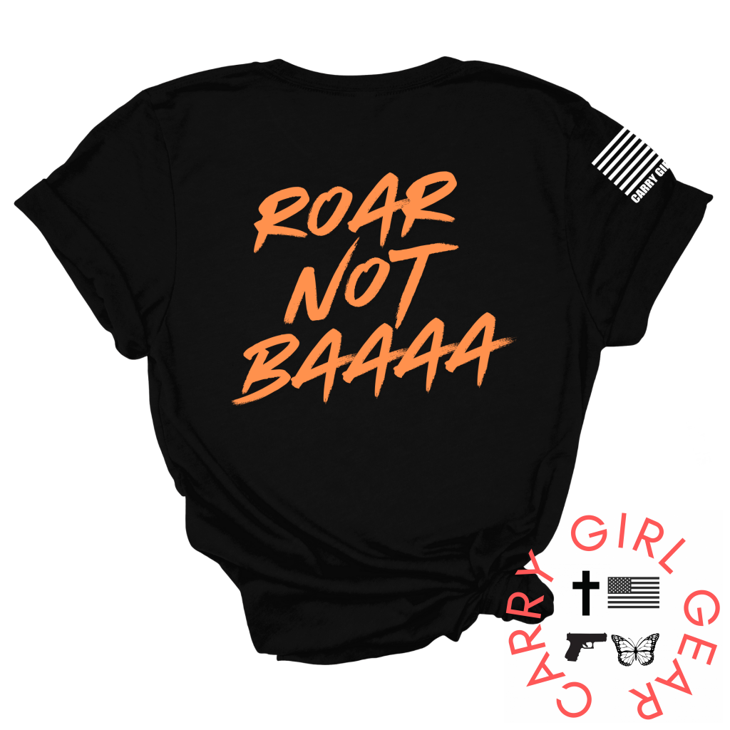 ROAR TEE XS / BLACK with ORANGE / UNISEX CUT CGG PERFECT TEE