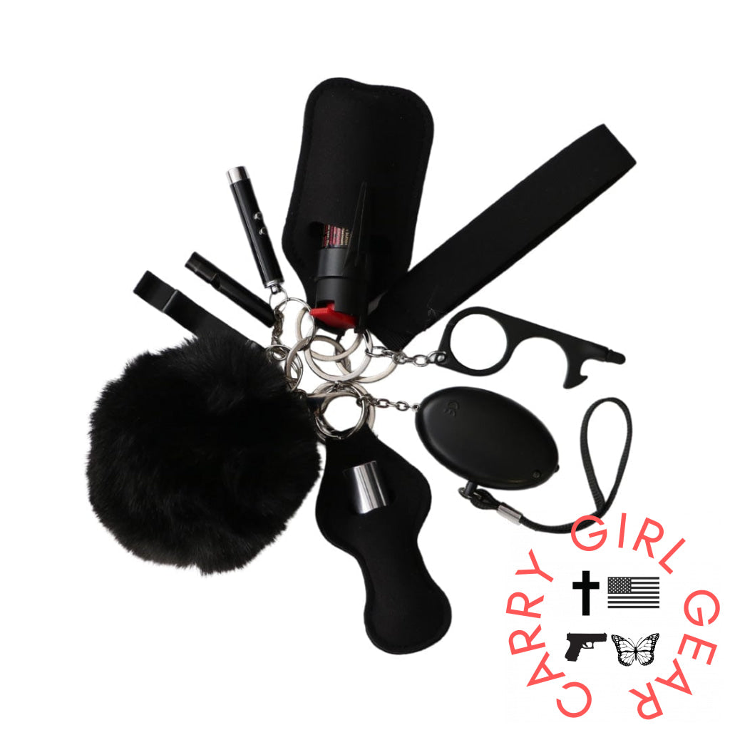Safety Keychain Set For Self Defense By Lady Conceal Black Keychains