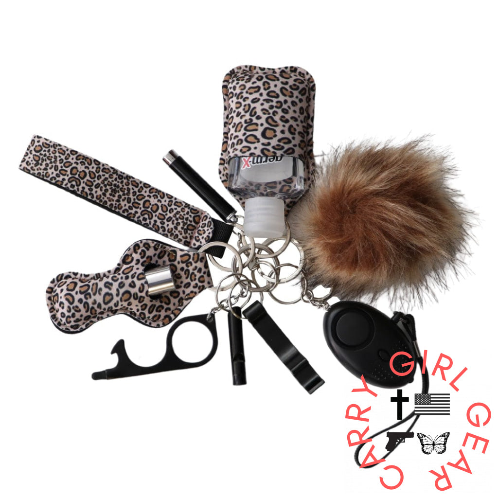 Safety Keychain Set For Self Defense By Lady Conceal Leopard Keychains