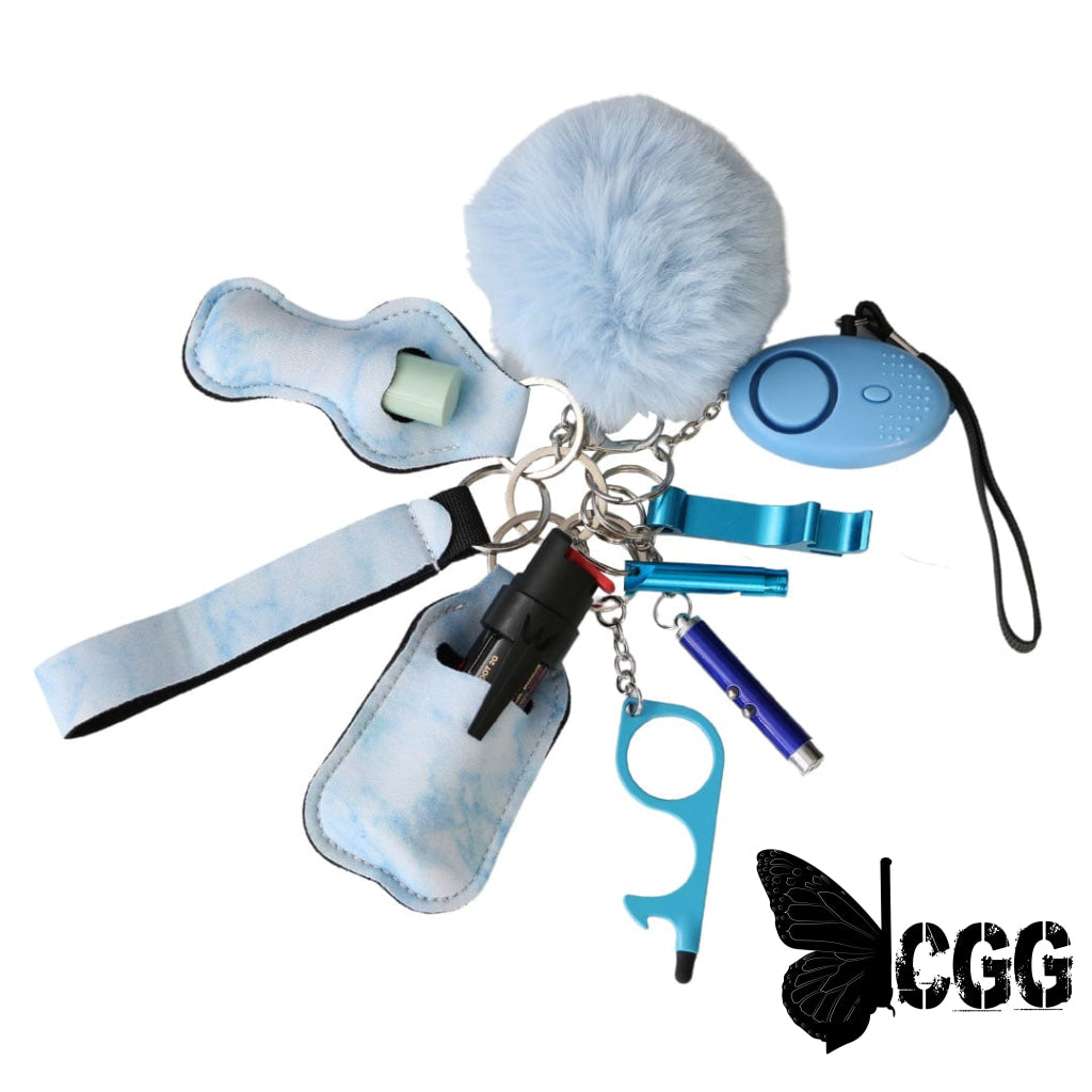 Safety Keychain Set For Self Defense By Lady Conceal Light Blue Keychains