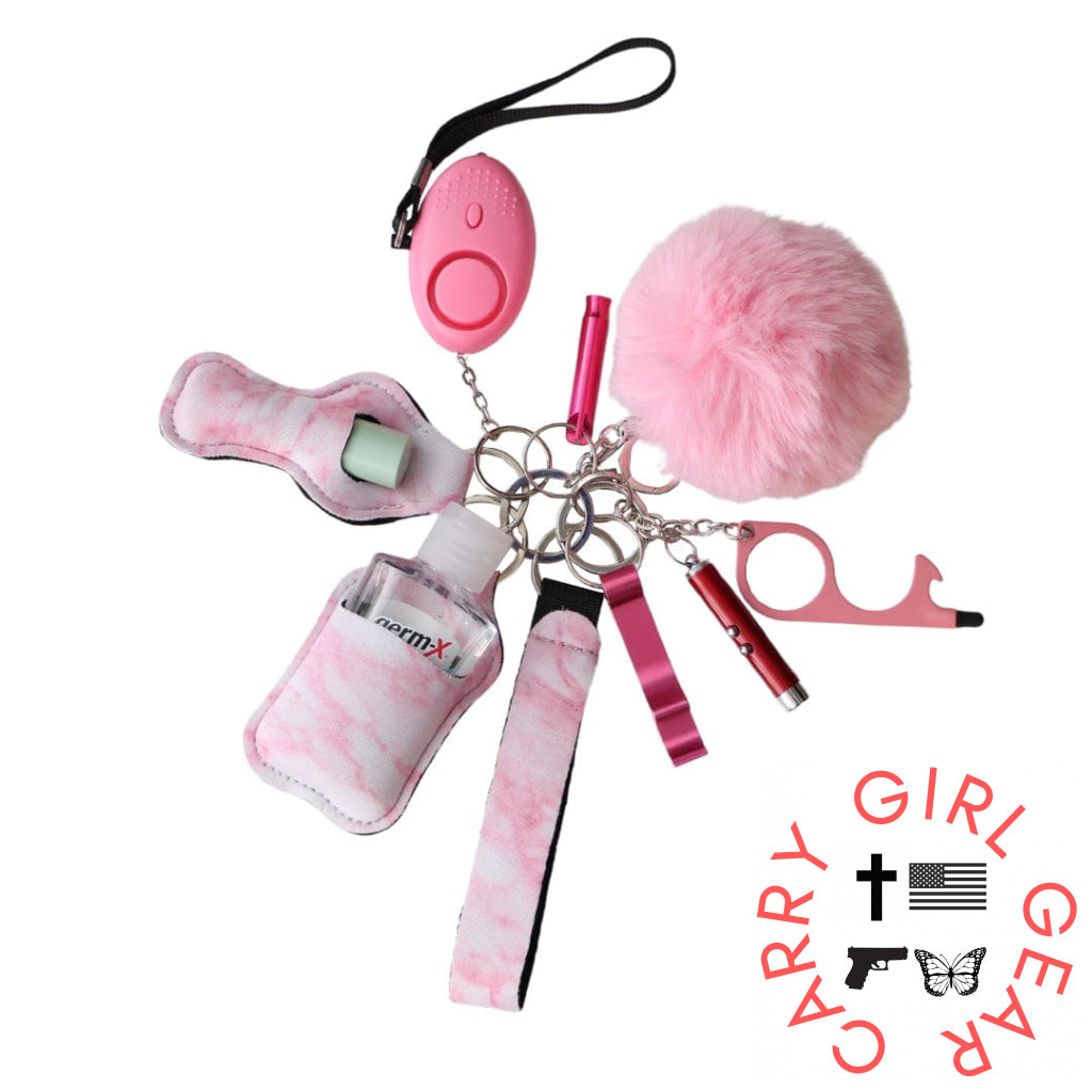 Safety Keychain Set For Self Defense By Lady Conceal Pink Keychains