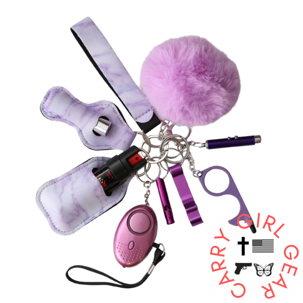 Safety Keychain Set For Self Defense By Lady Conceal Purple Keychains