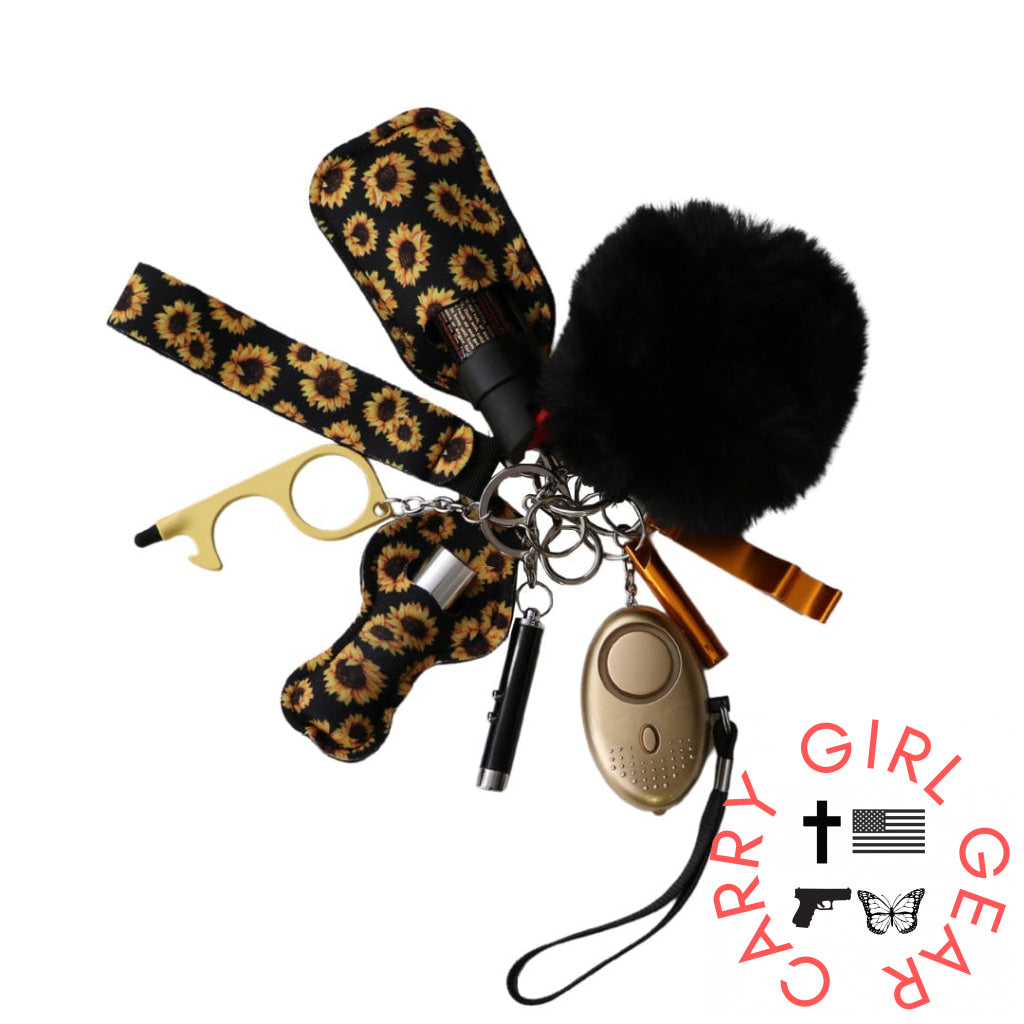 Safety Keychain Set For Self Defense By Lady Conceal Sun Flower Keychains