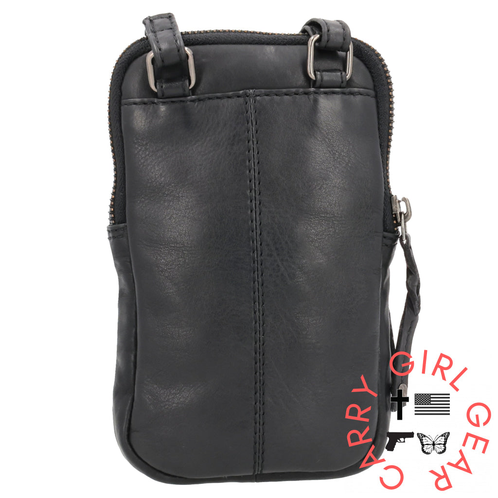Shay Leather Rfid Crossbody By Lady Conceal For Tasers And Pepper Spray