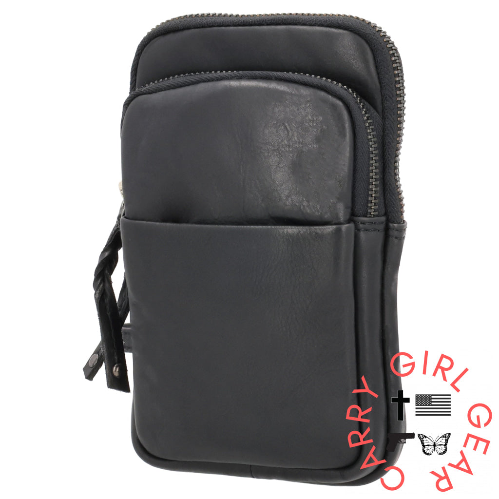 Shay Leather Rfid Crossbody By Lady Conceal For Tasers And Pepper Spray