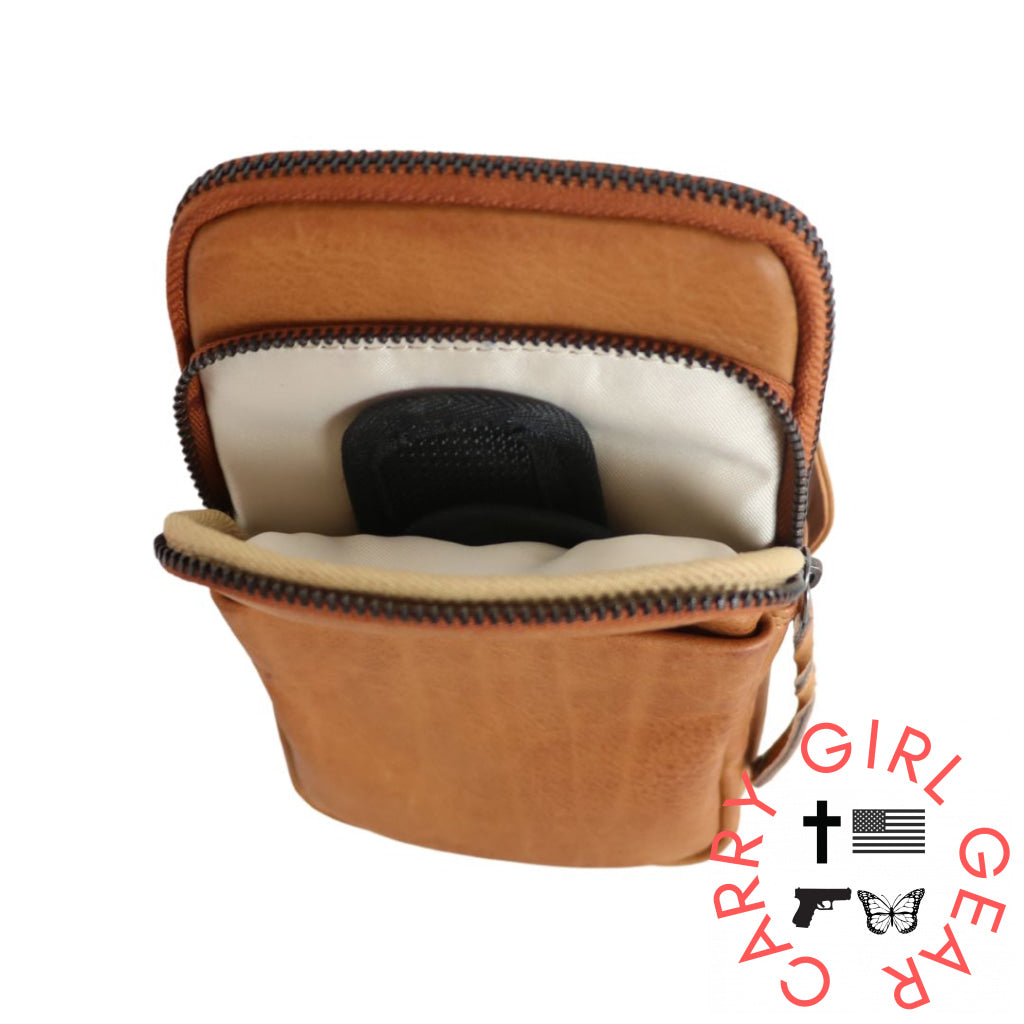 Shay Leather Rfid Crossbody By Lady Conceal For Tasers And Pepper Spray