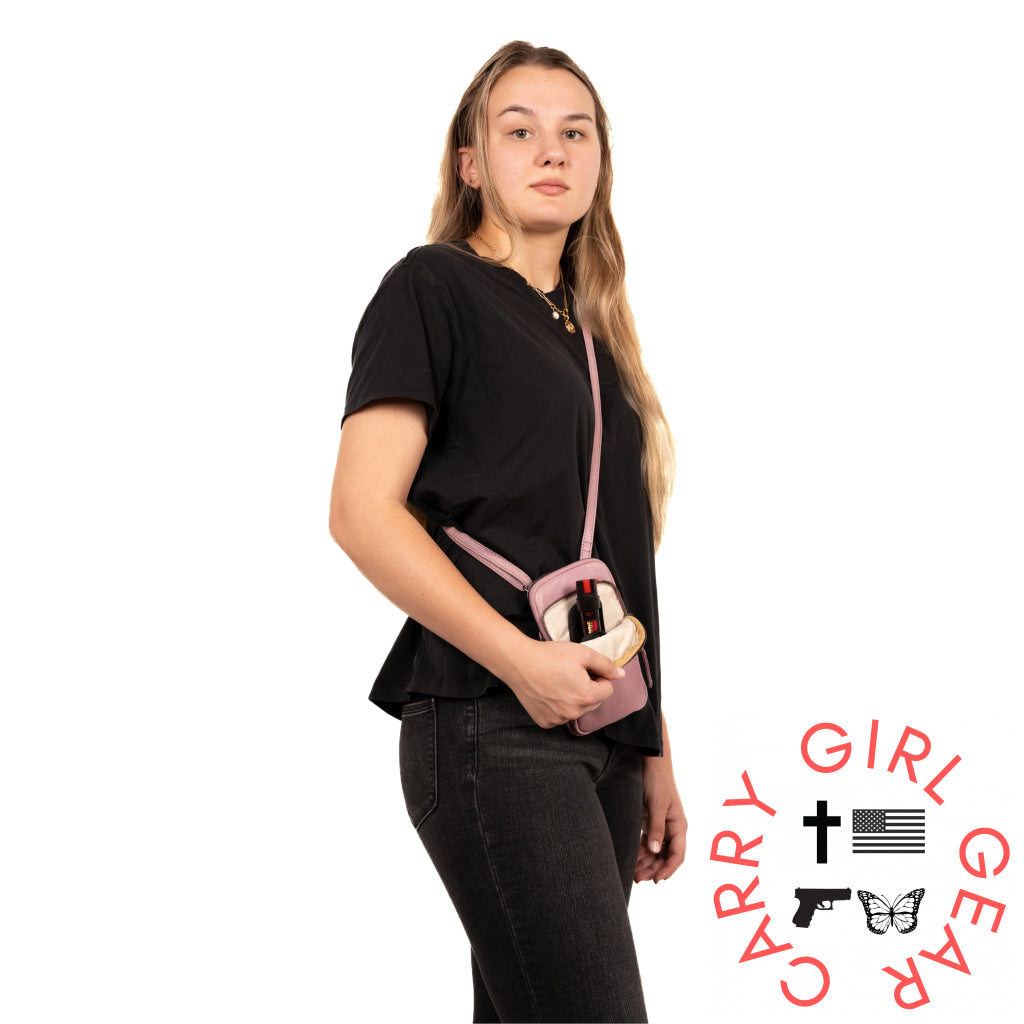 Shay Leather Rfid Crossbody By Lady Conceal For Tasers And Pepper Spray