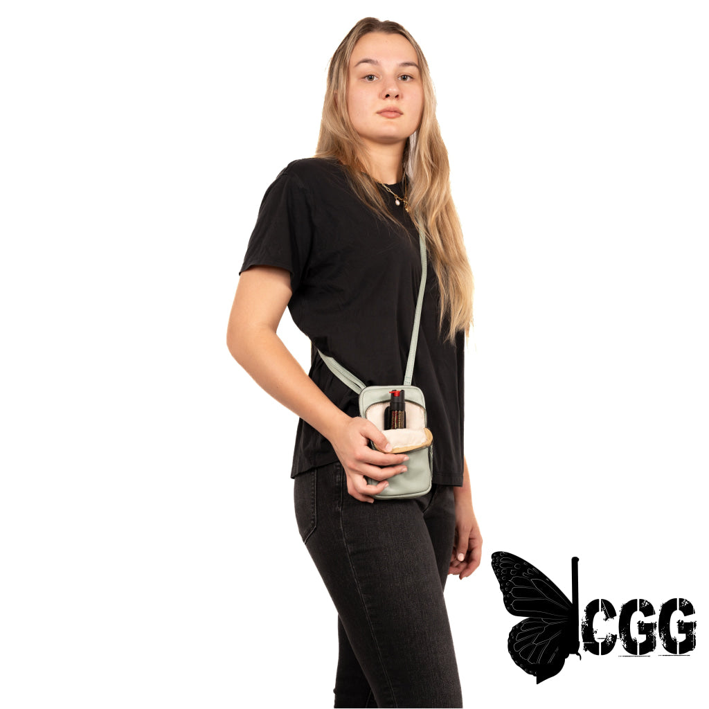 Shay Leather Rfid Crossbody By Lady Conceal For Tasers And Pepper Spray