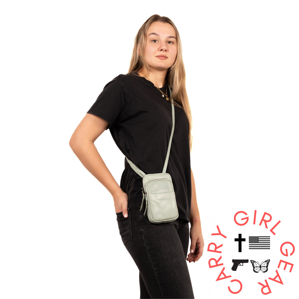 Shay Leather Rfid Crossbody By Lady Conceal For Tasers And Pepper Spray