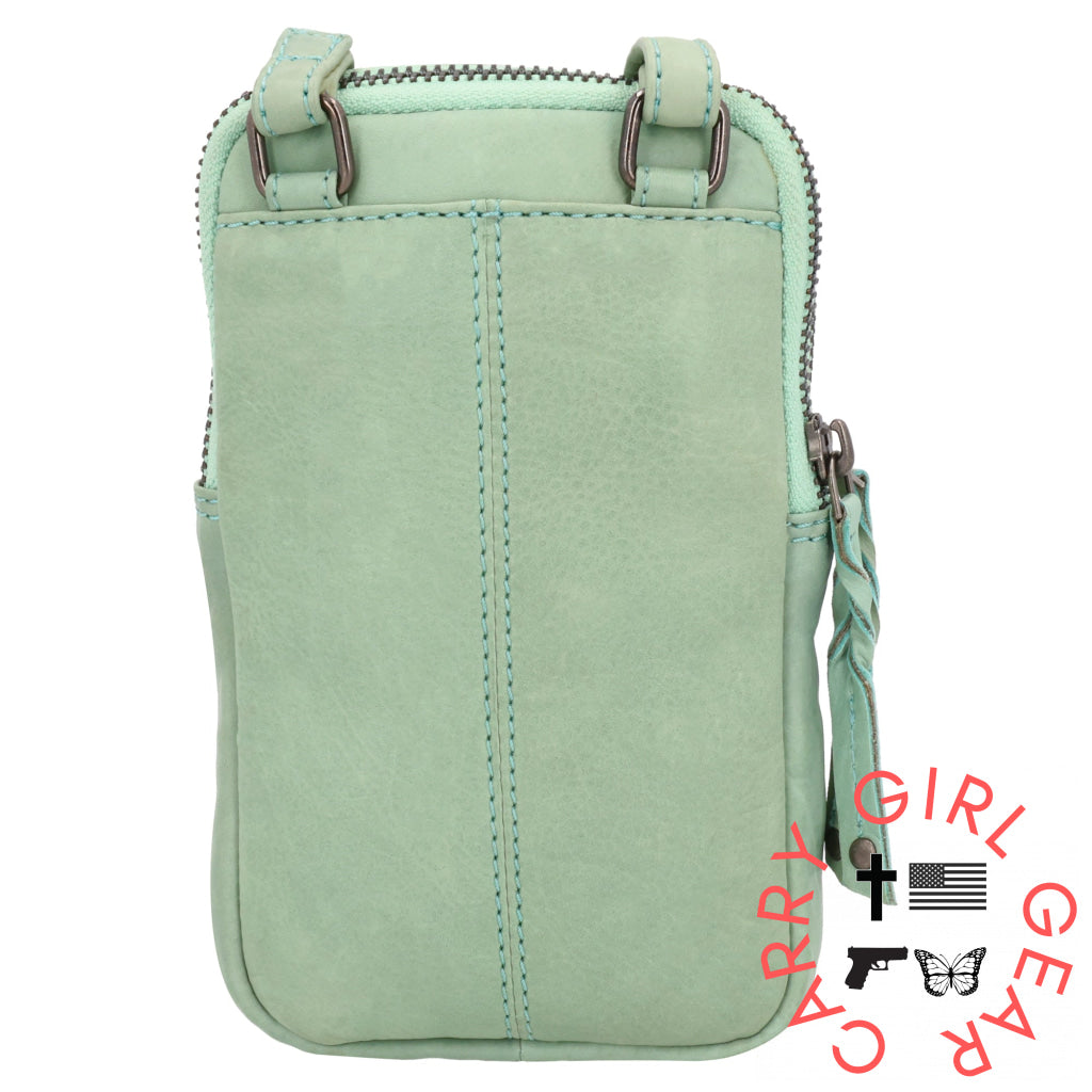 Shay Leather Rfid Crossbody By Lady Conceal For Tasers And Pepper Spray