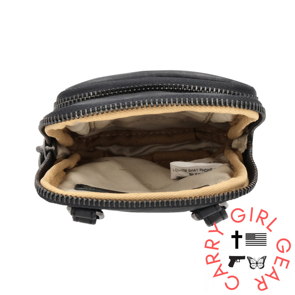 Shay Leather Rfid Crossbody By Lady Conceal For Tasers And Pepper Spray