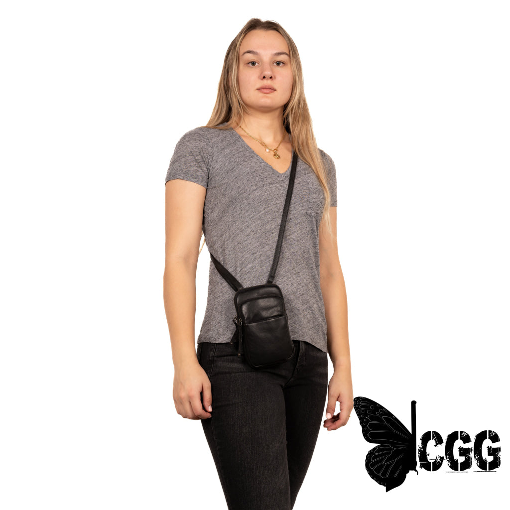 Shay Leather Rfid Crossbody By Lady Conceal For Tasers And Pepper Spray