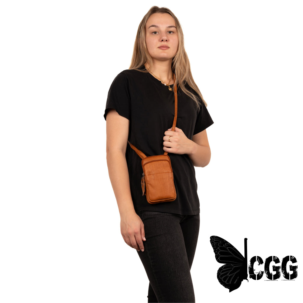 Shay Leather Rfid Crossbody By Lady Conceal For Tasers And Pepper Spray