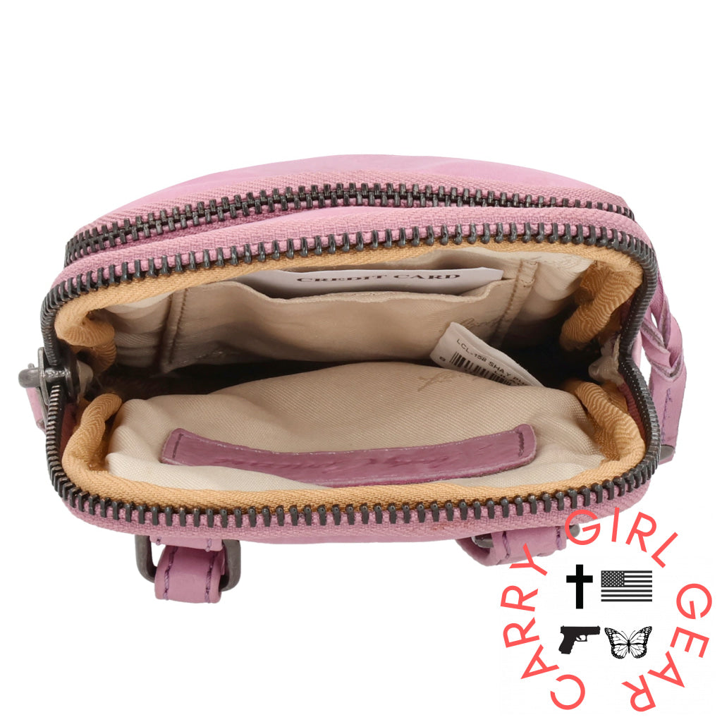 Shay Leather Rfid Crossbody By Lady Conceal For Tasers And Pepper Spray