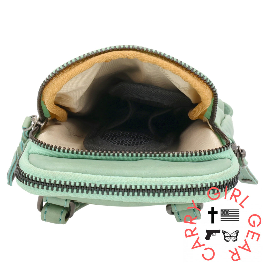 Shay Leather Rfid Crossbody By Lady Conceal For Tasers And Pepper Spray