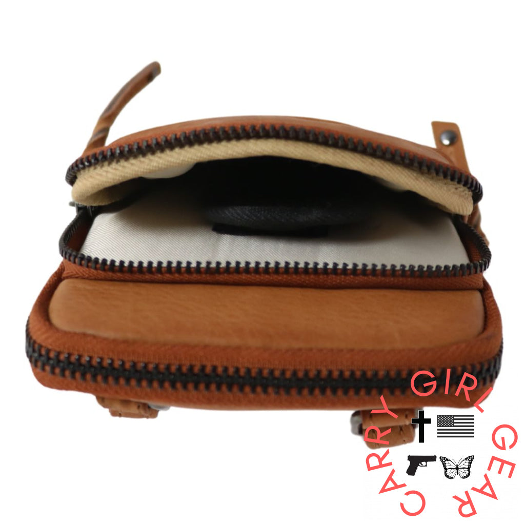 Shay Leather Rfid Crossbody By Lady Conceal For Tasers And Pepper Spray