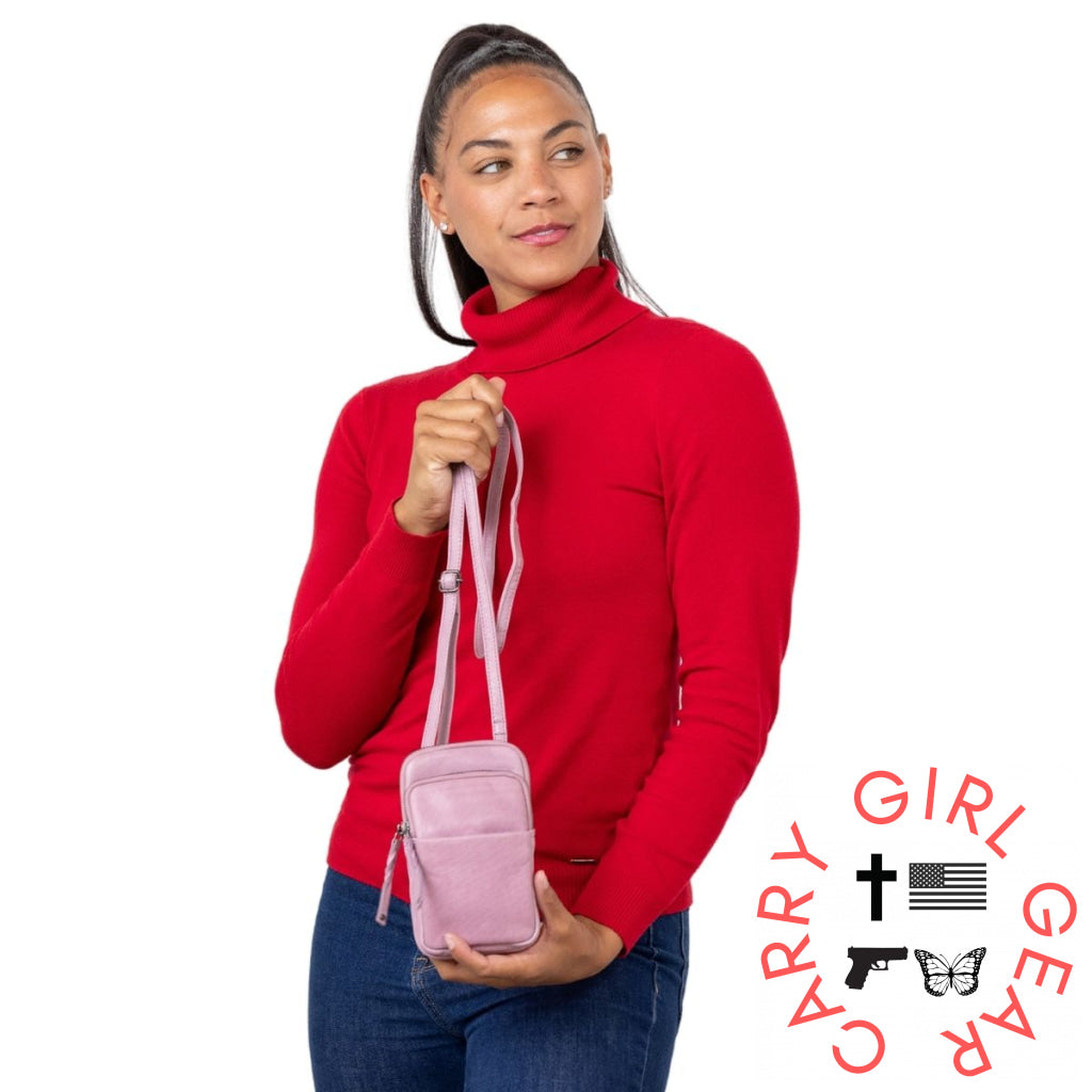 Shay Leather Rfid Crossbody By Lady Conceal For Tasers And Pepper Spray