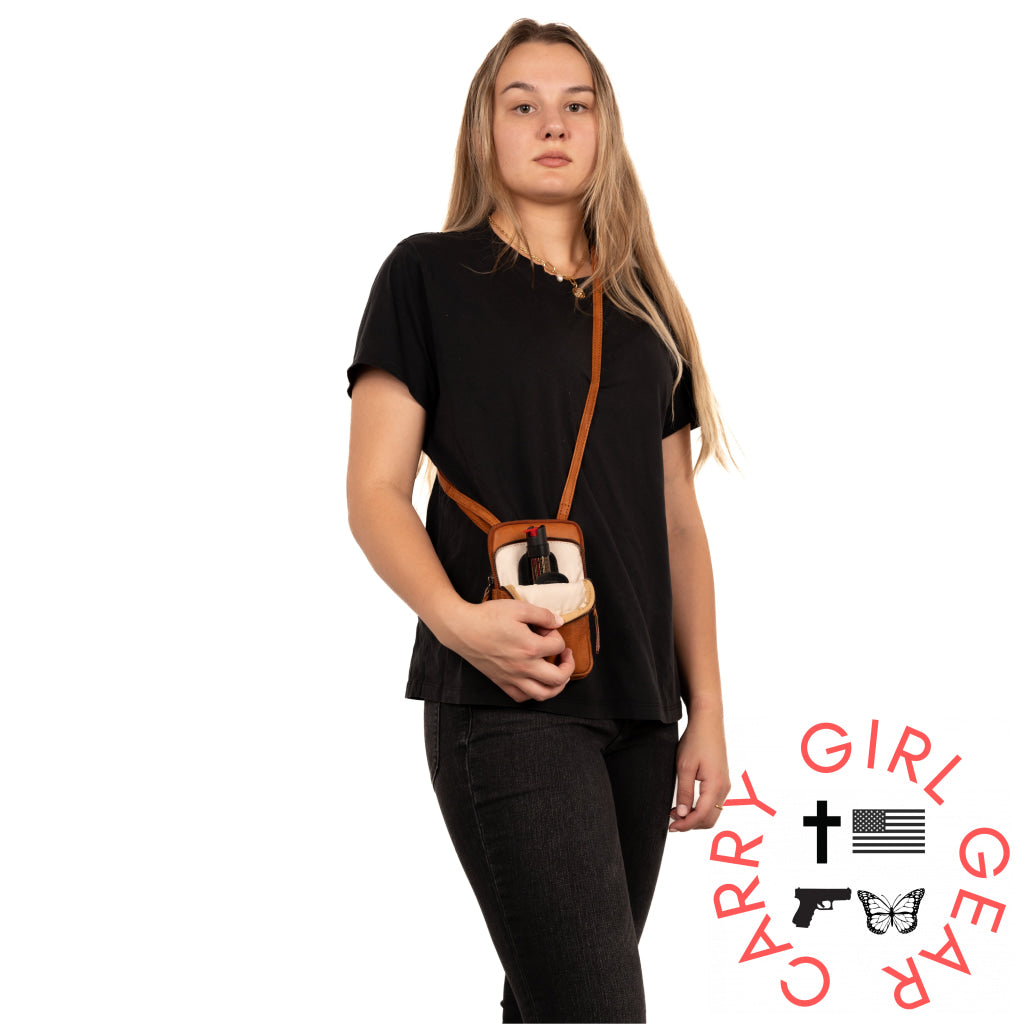 Shay Leather Rfid Crossbody By Lady Conceal For Tasers And Pepper Spray