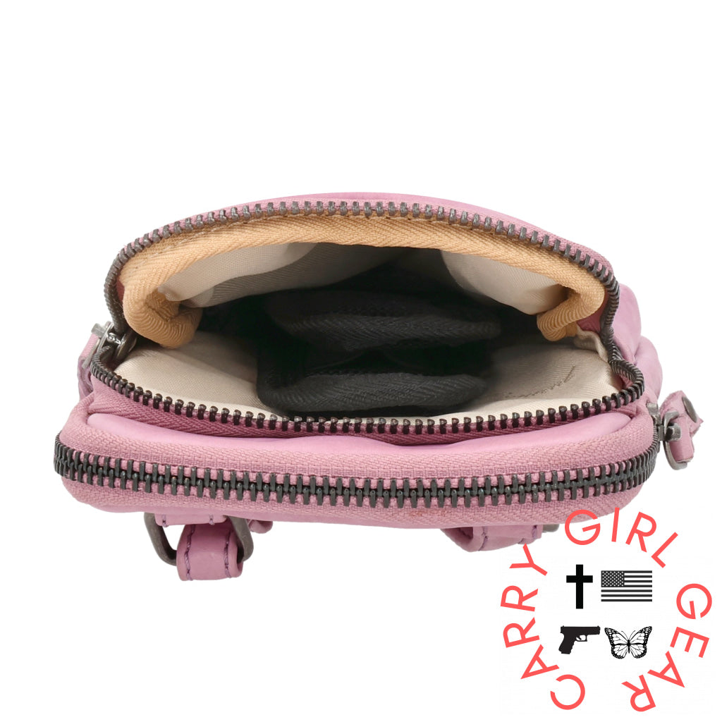 Shay Leather Rfid Crossbody By Lady Conceal For Tasers And Pepper Spray