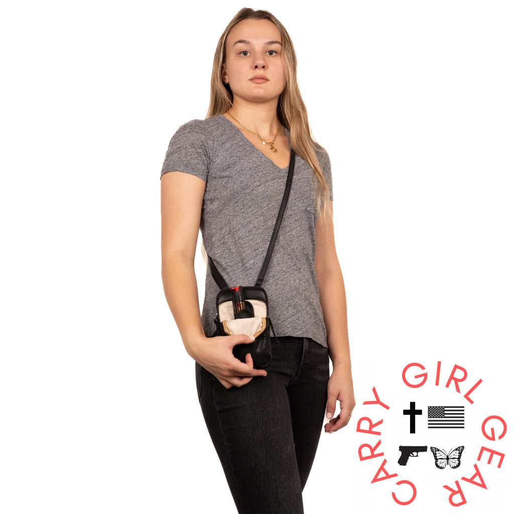 Shay Leather Rfid Crossbody By Lady Conceal For Tasers And Pepper Spray