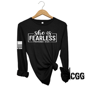 She Is Fearless Long Sleeve Black / Xs