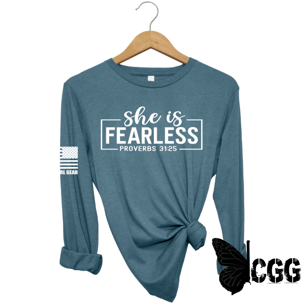 She Is Fearless Long Sleeve Deep Teal / Xs