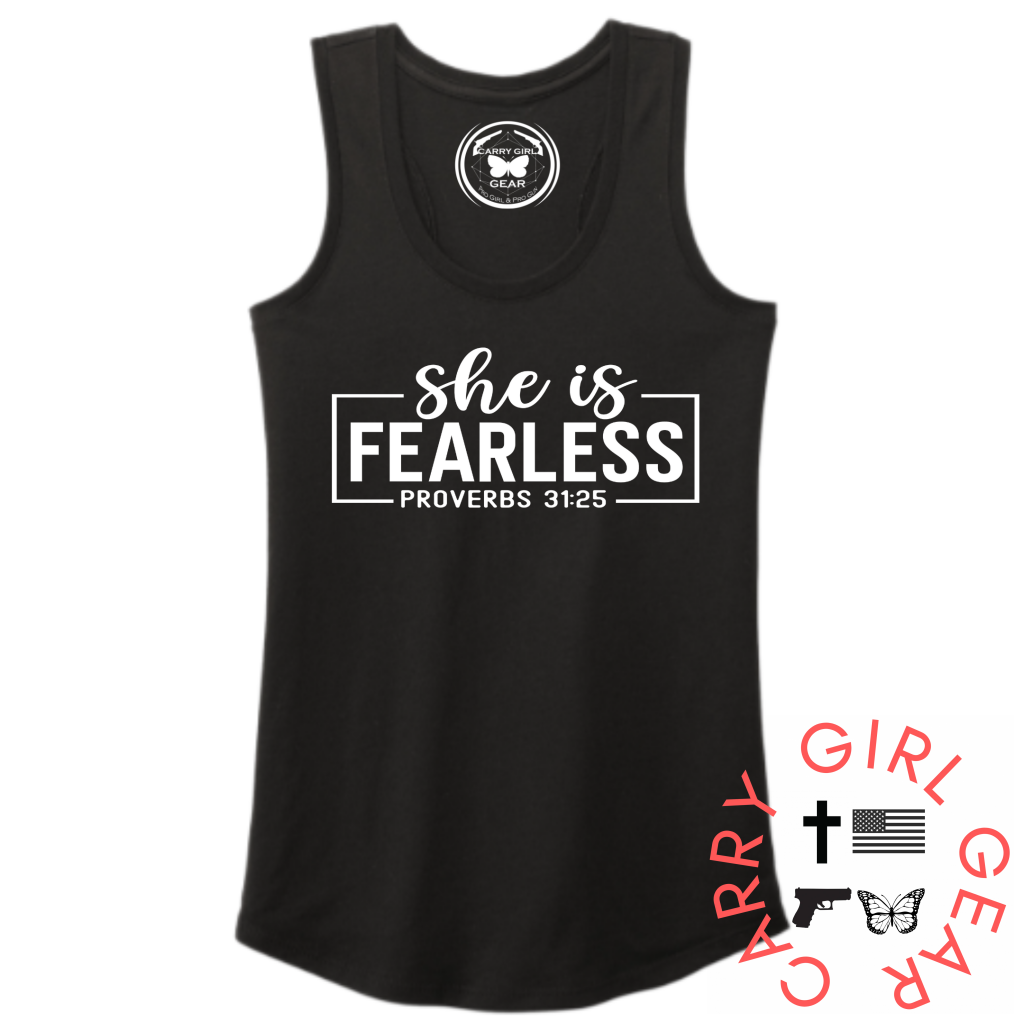 She Is Fearless Tank Top Xs / Black Tank Top
