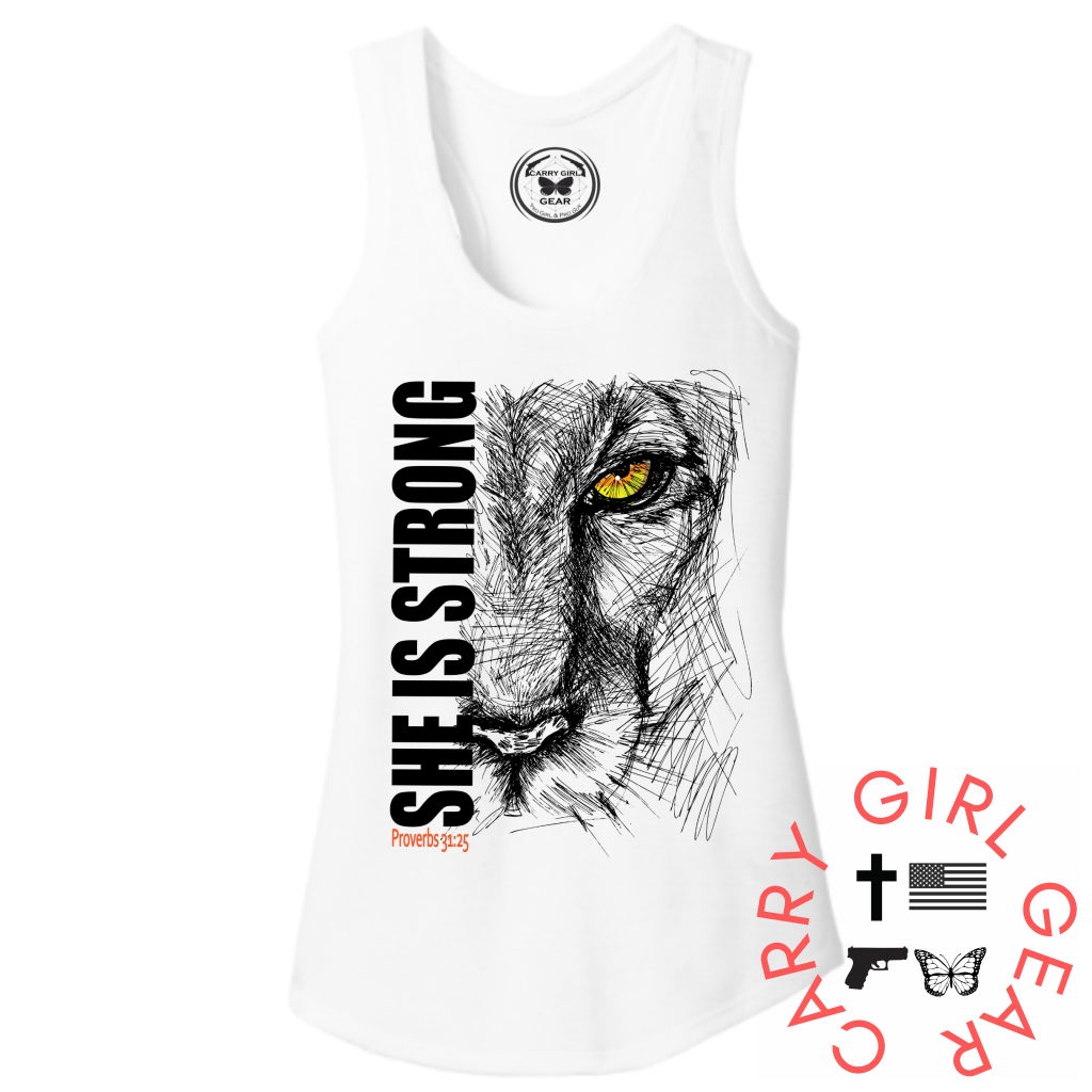She Is Strong Tank Top Xs / White Tank Top