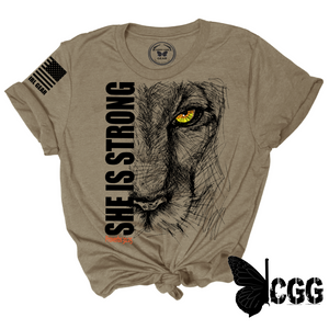 She Is Strong Tee Xs / Latte Unisex Cut Cgg Perfect Tee