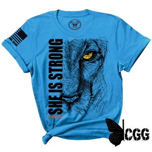 She Is Strong Tee Xs / Turquoise Unisex Cut Cgg Perfect Tee