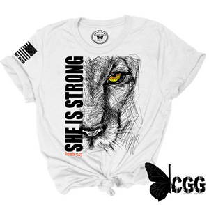 She Is Strong Tee Xs / White Unisex Cut Cgg Perfect Tee