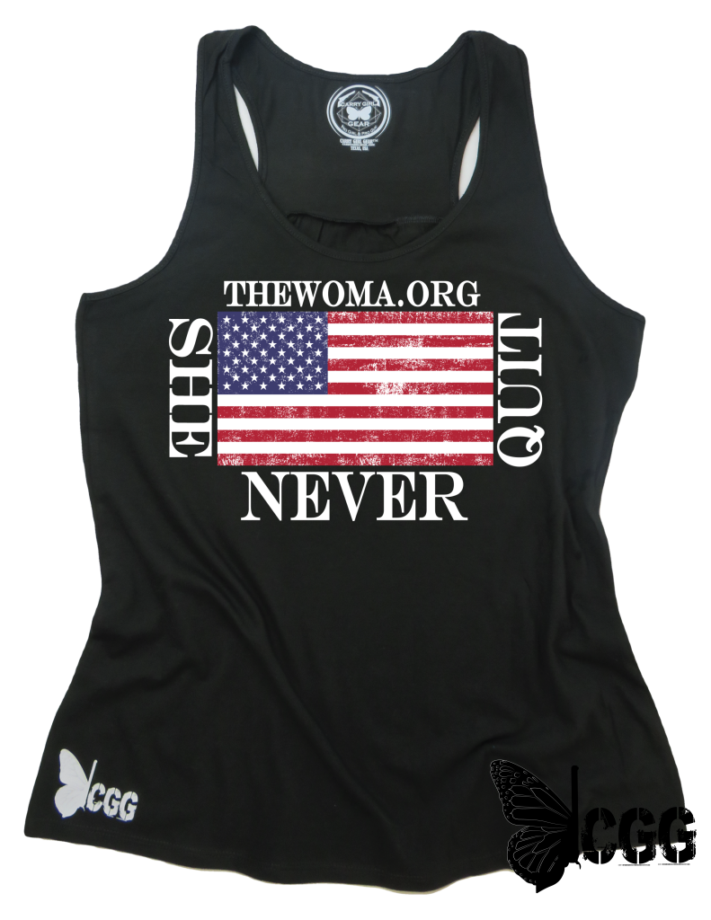 She Never Quit Tank Xs / Black Cgg Racerback Tank