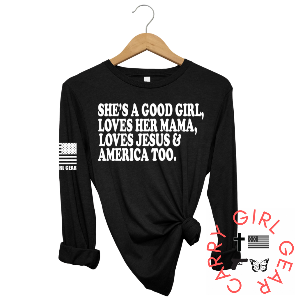 Shes A Good Girl Long Sleeve Black / Xs