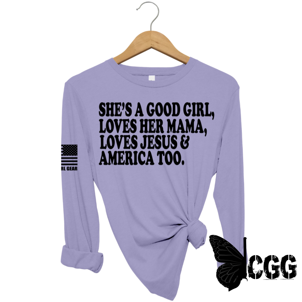 Shes A Good Girl Long Sleeve Lavender / Xs