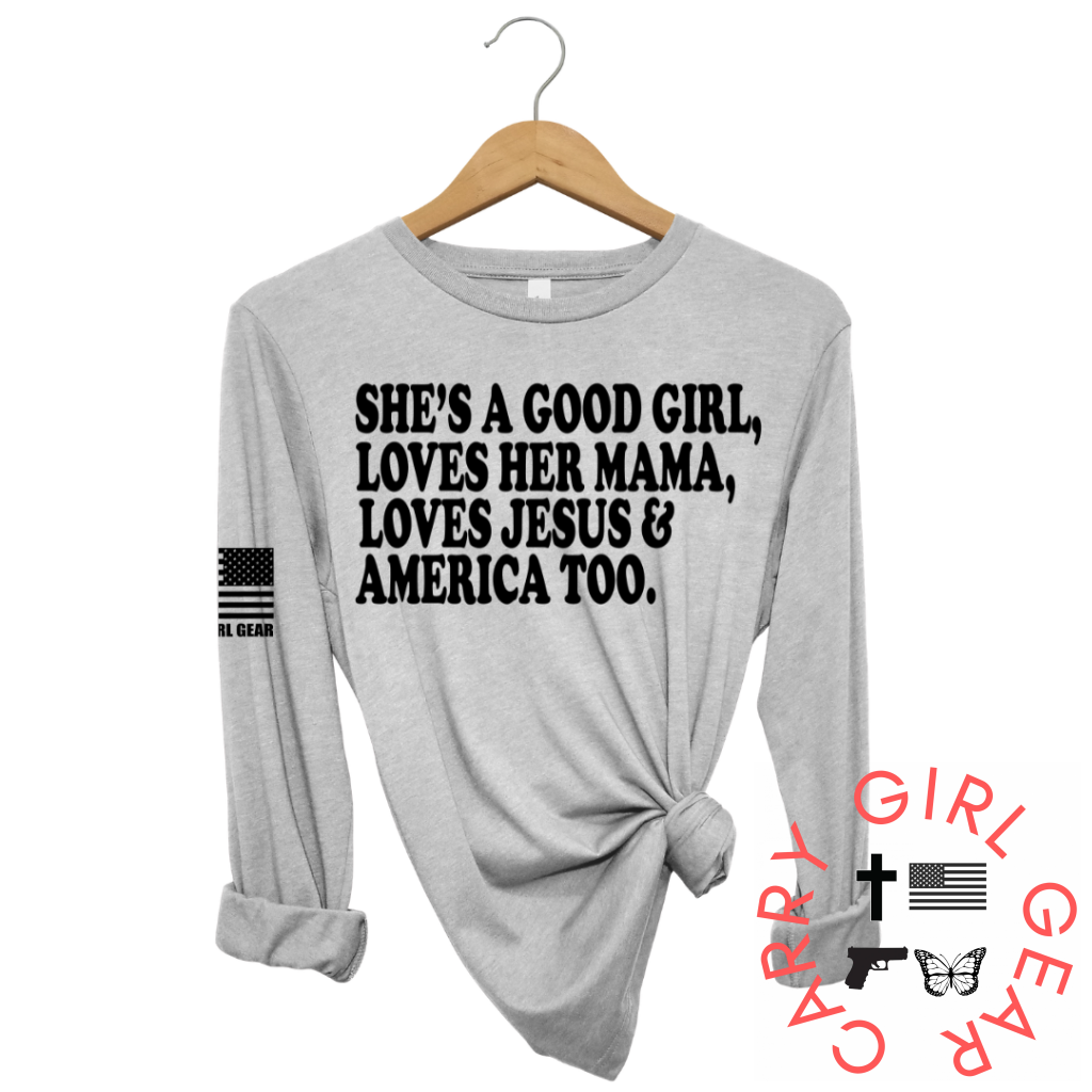 Shes A Good Girl Long Sleeve Steel / Xs