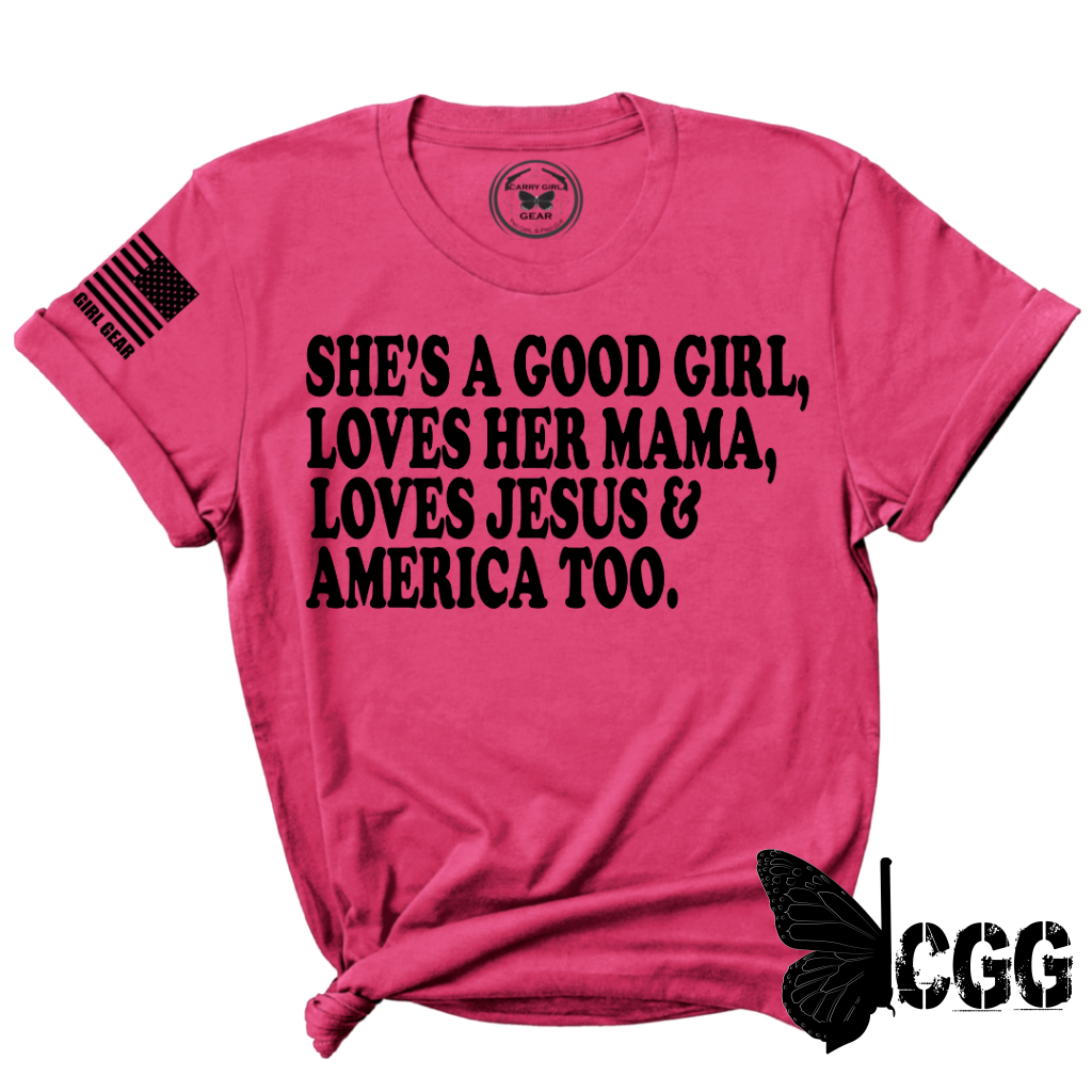 Shes A Good Girl Tee Xs / Fuchsia Unisex Cut Cgg Perfect Tee