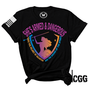 Shes Armed & Dangerous Tee Xs / Black Unisex Cut Cgg Perfect Tee