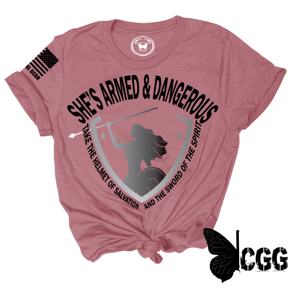 Shes Armed & Dangerous Tee Xs / White Unisex Cut Cgg Perfect Tee