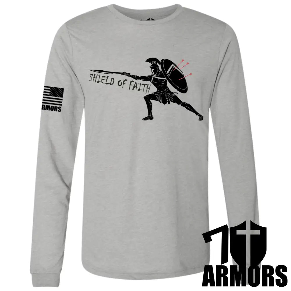 Shield Of Faith Long Sleeve Sm / Gray