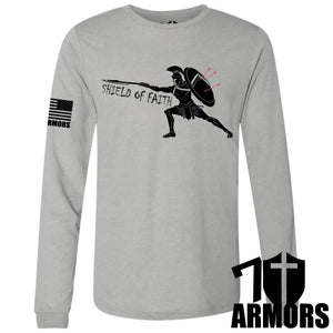 Shield Of Faith Long Sleeve Sm / Gray