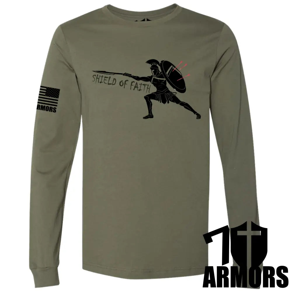 Shield Of Faith Long Sleeve Sm / Od Green