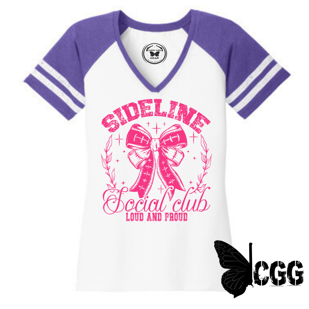 Sideline Social Club Tee White/Purple / S