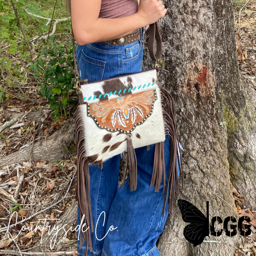 Sierra Cowhide Fringe Concealed Carry Purse