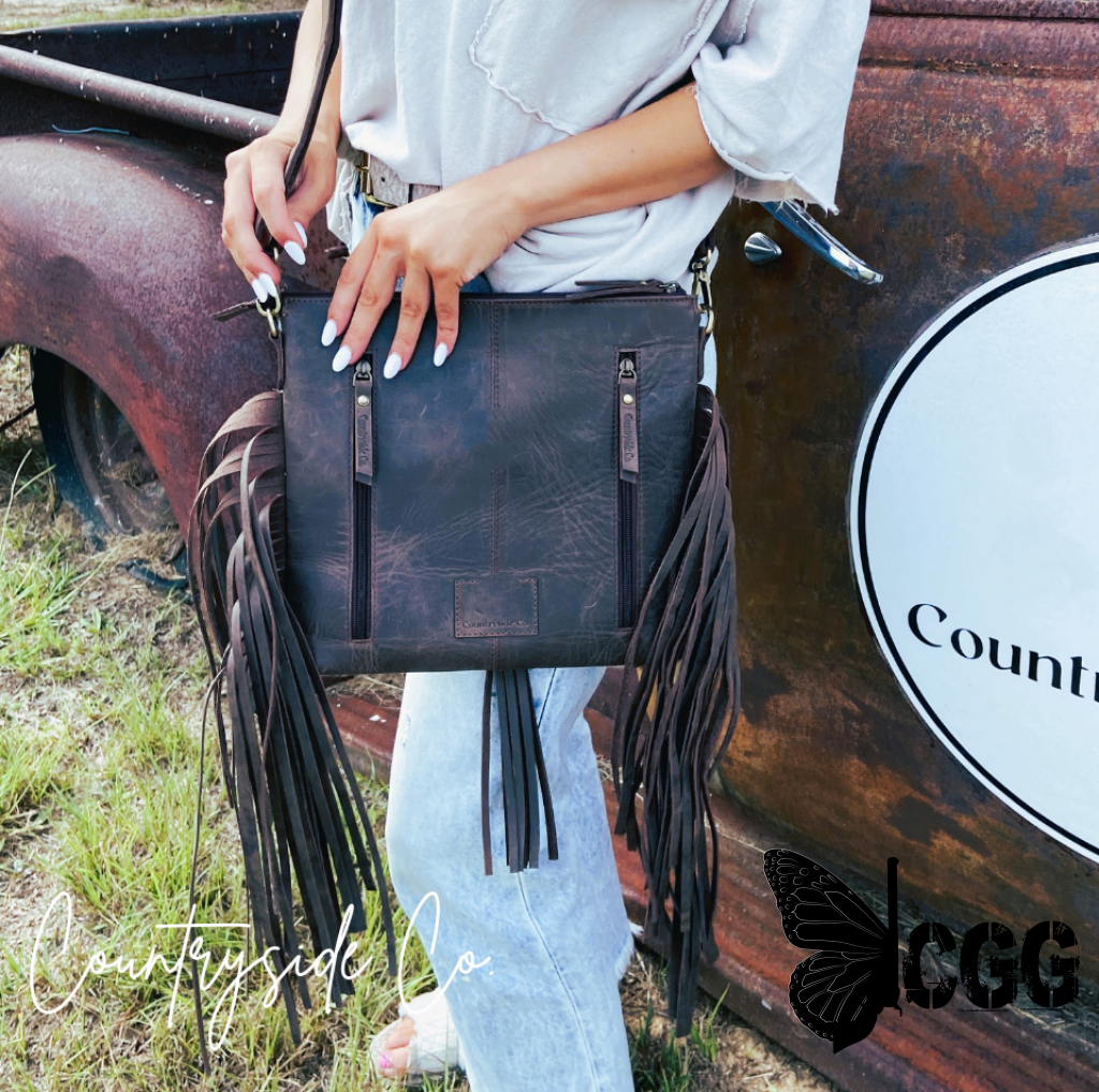 Sierra Cowhide Fringe Concealed Carry Purse