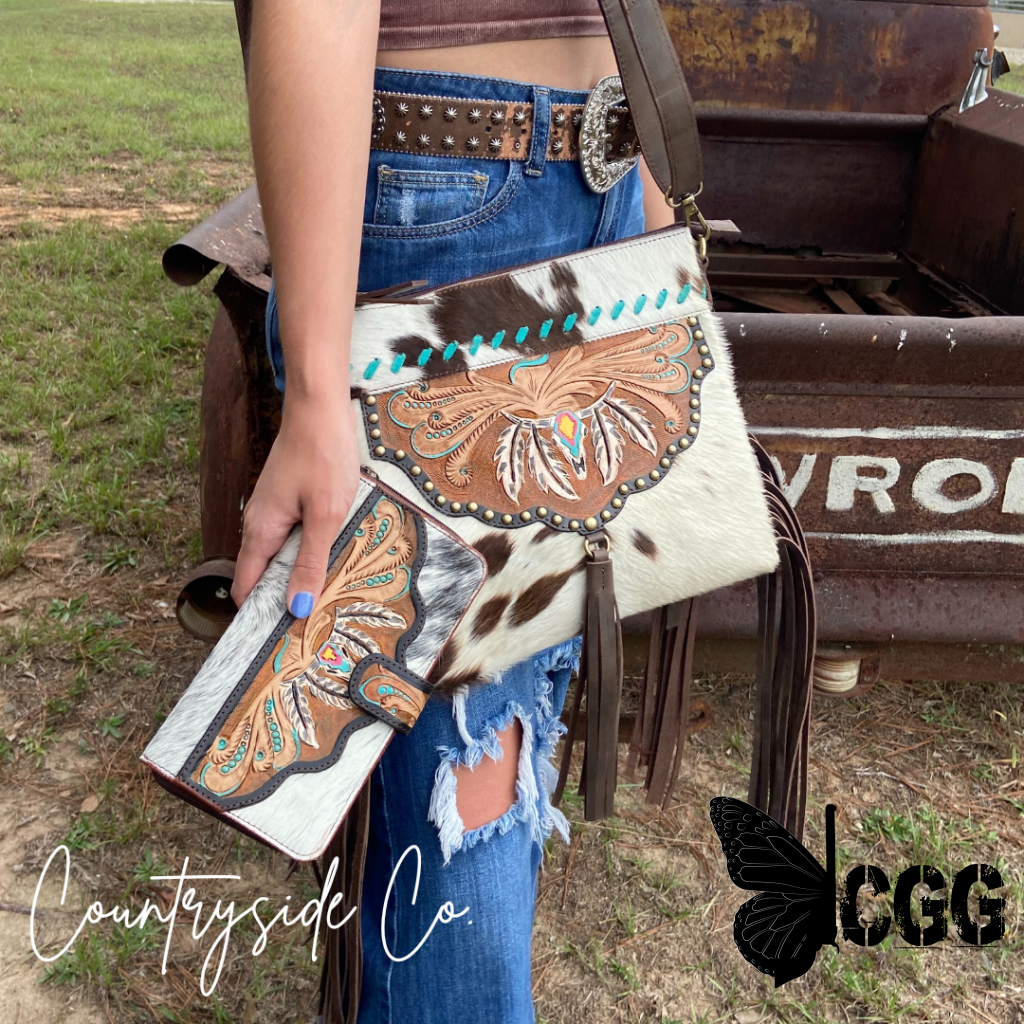 Sierra Cowhide Fringe Concealed Carry Purse