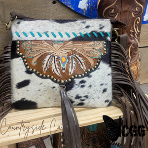 Sierra Cowhide Fringe Concealed Carry Purse